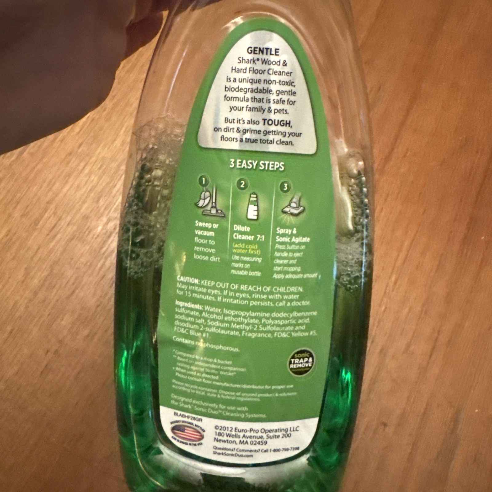Shark Wood/Hard Floor Cleaner 28oz Italian Citrus Sonic Duo Concentrate 65% full