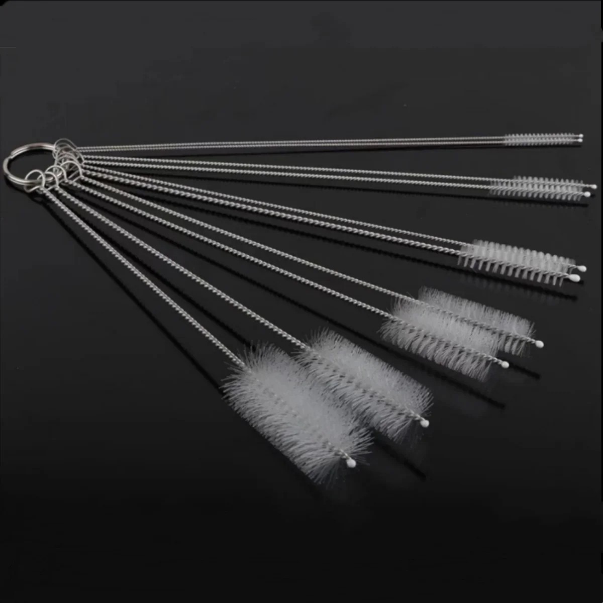 US Nylon Straw Brush Cleaner Bottle Tube Pipe Small Long Cleaning 10Pcs Set