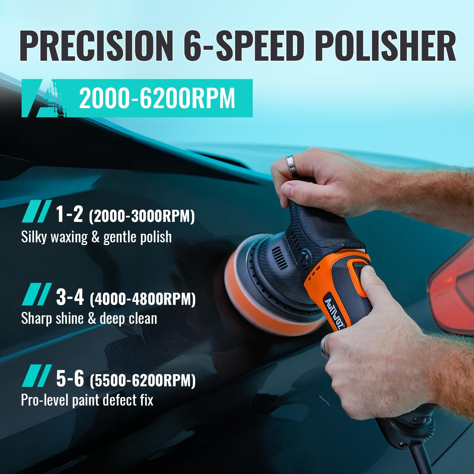 AUTIWOZ 5 Inch DA Polisher for Car Detailing, 9mm Random Orbital Polisher Buf…