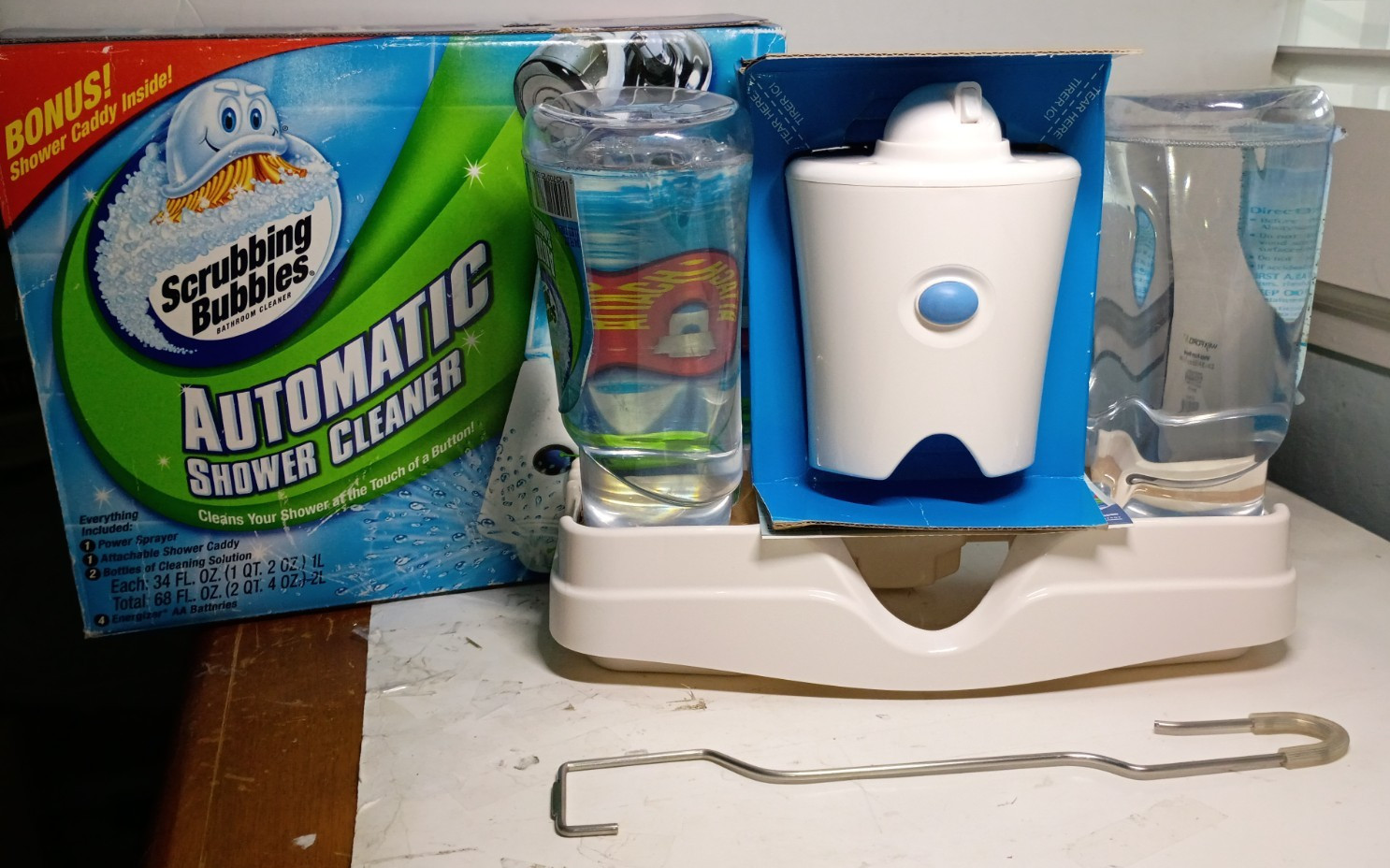 Scrubbing Bubbles Automatic Shower Cleaner Sprayer + 2 Refills + Caddy NEW