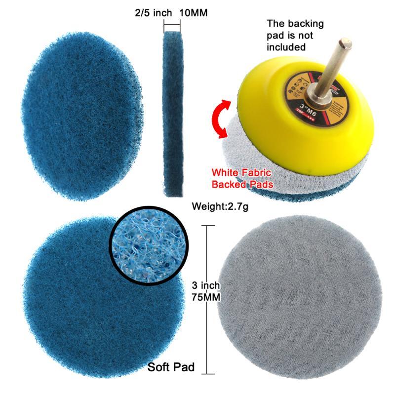3 Inch 75mm Round Flocking Scouring Pad Cleaning Cloth Sanding Disc 240#-3000#