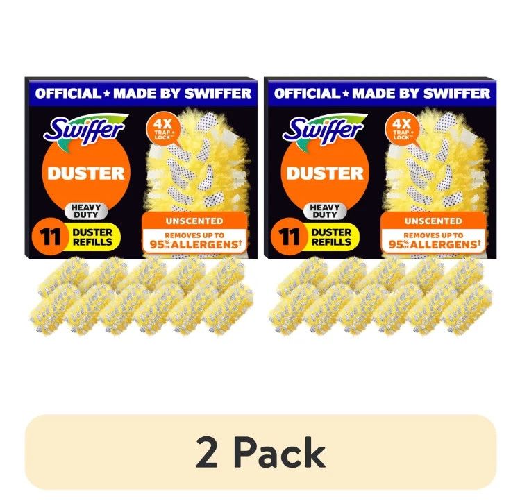 (2 pack) Swiffer Dusters Heavy Duty Duster Refills,Unscented, 11 Count-fast ship