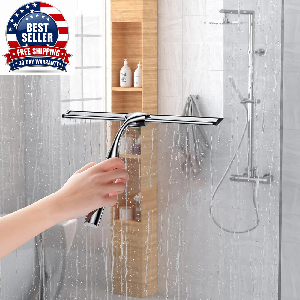 Matte Black Silicone Squeegee Streak Free Cleaning Shower Squeegee for Glass Bat