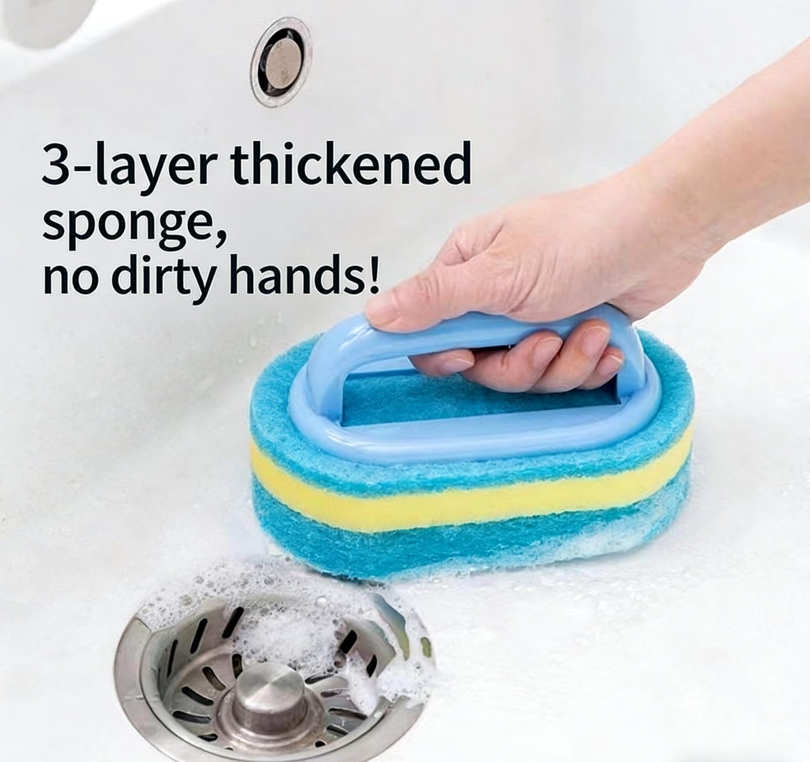 Thickened Blue Model Set Product, MultiFunctional Handheld Cleaning Sponge Br…
