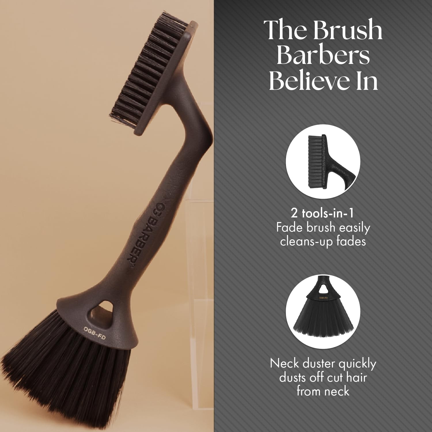 Barber Fade Duster, Recycled ABS Handle, Professional Dust Removal for Clean …