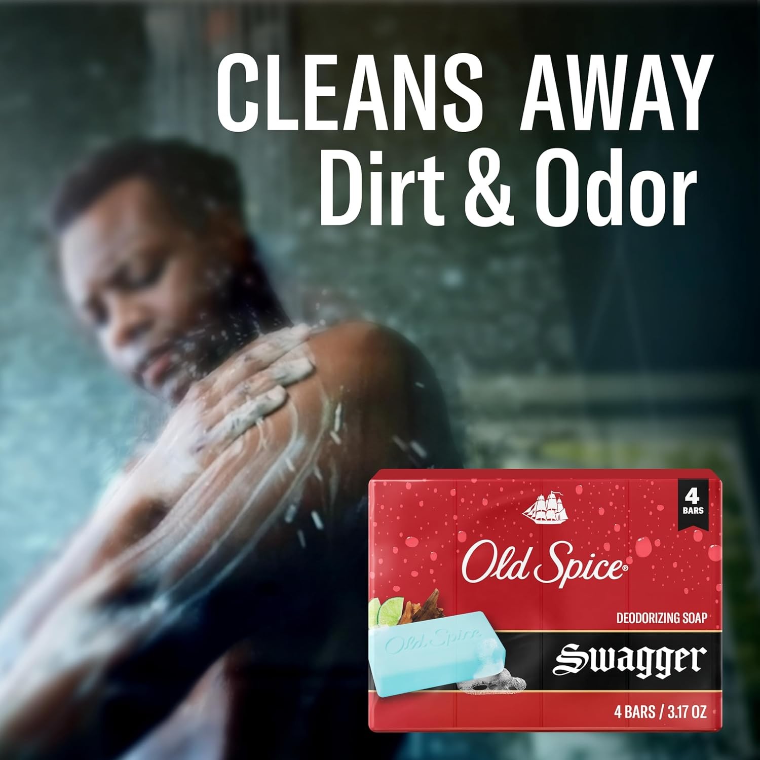 Bar Soap for Men, Refreshing Clean to Wash Away Dirt & Odor, Cleansing Formula,