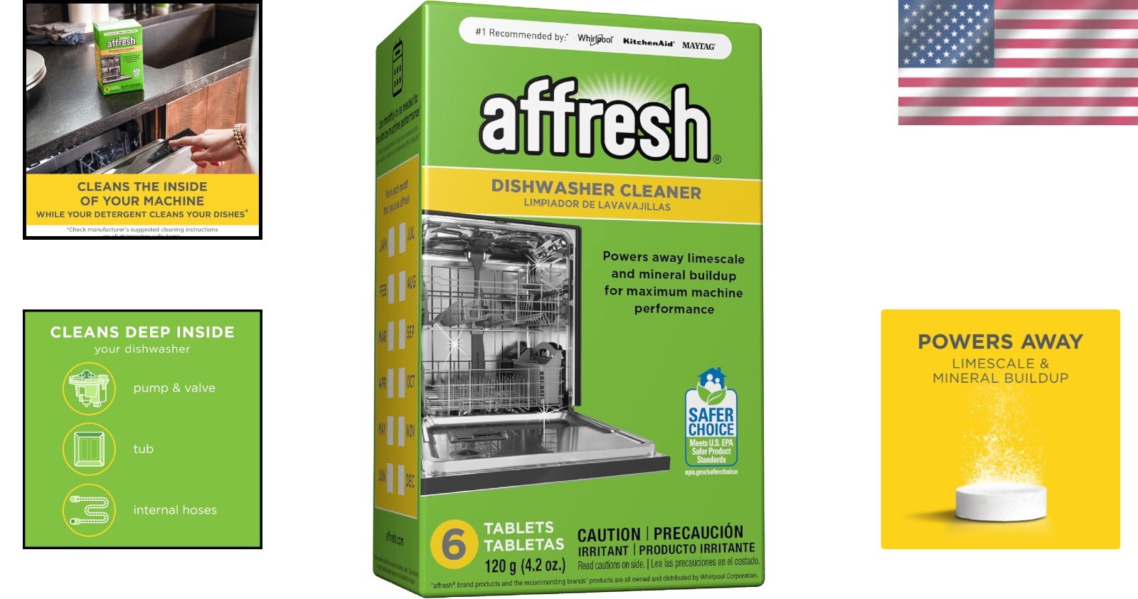 Deep Clean 6-Tablet Dishwasher Cleaner – Septic Safe, Odor Control & Limescale