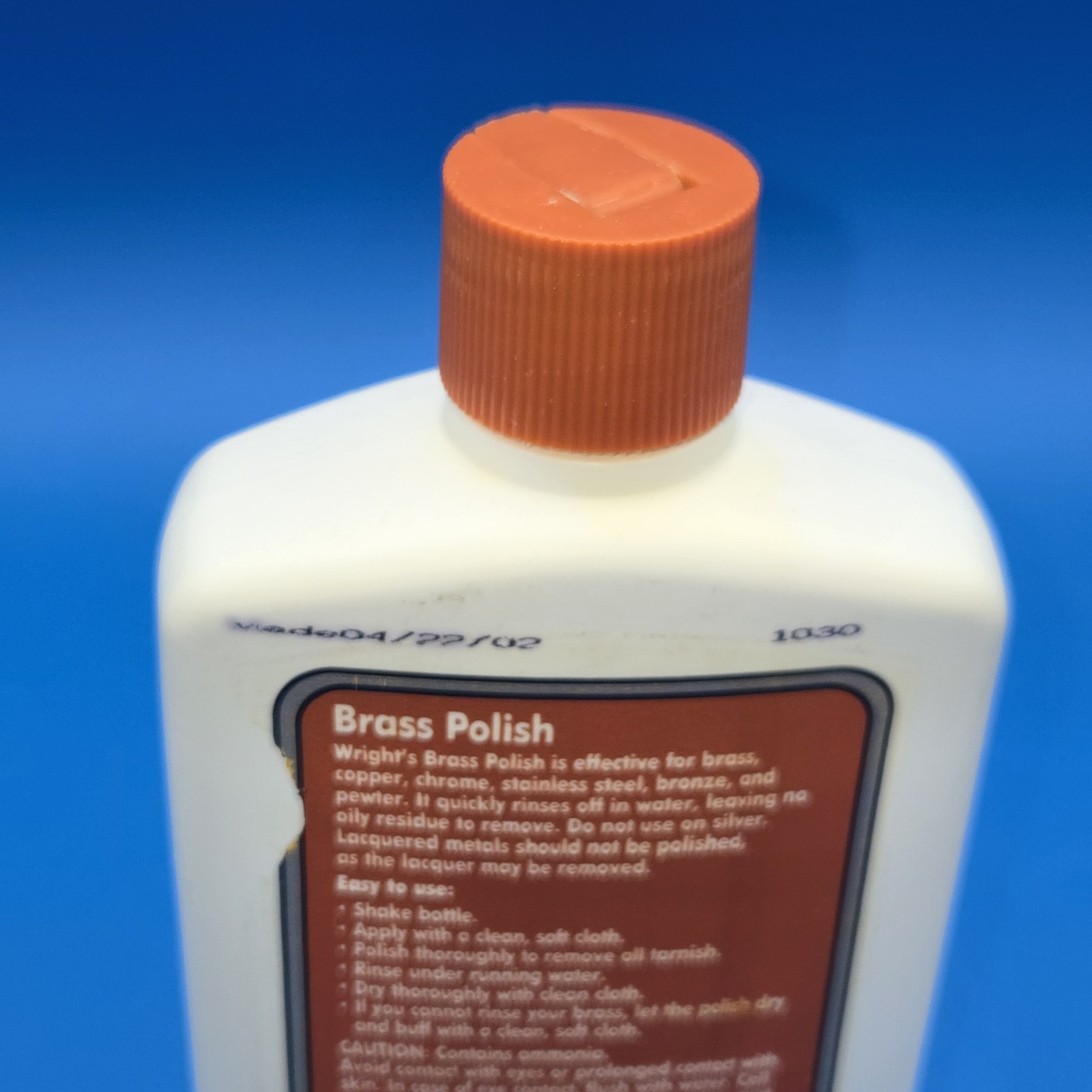 Wright’s Brass Polish for Brass Copper Chrome Bronze Pewter 8 fl oz ~50% full