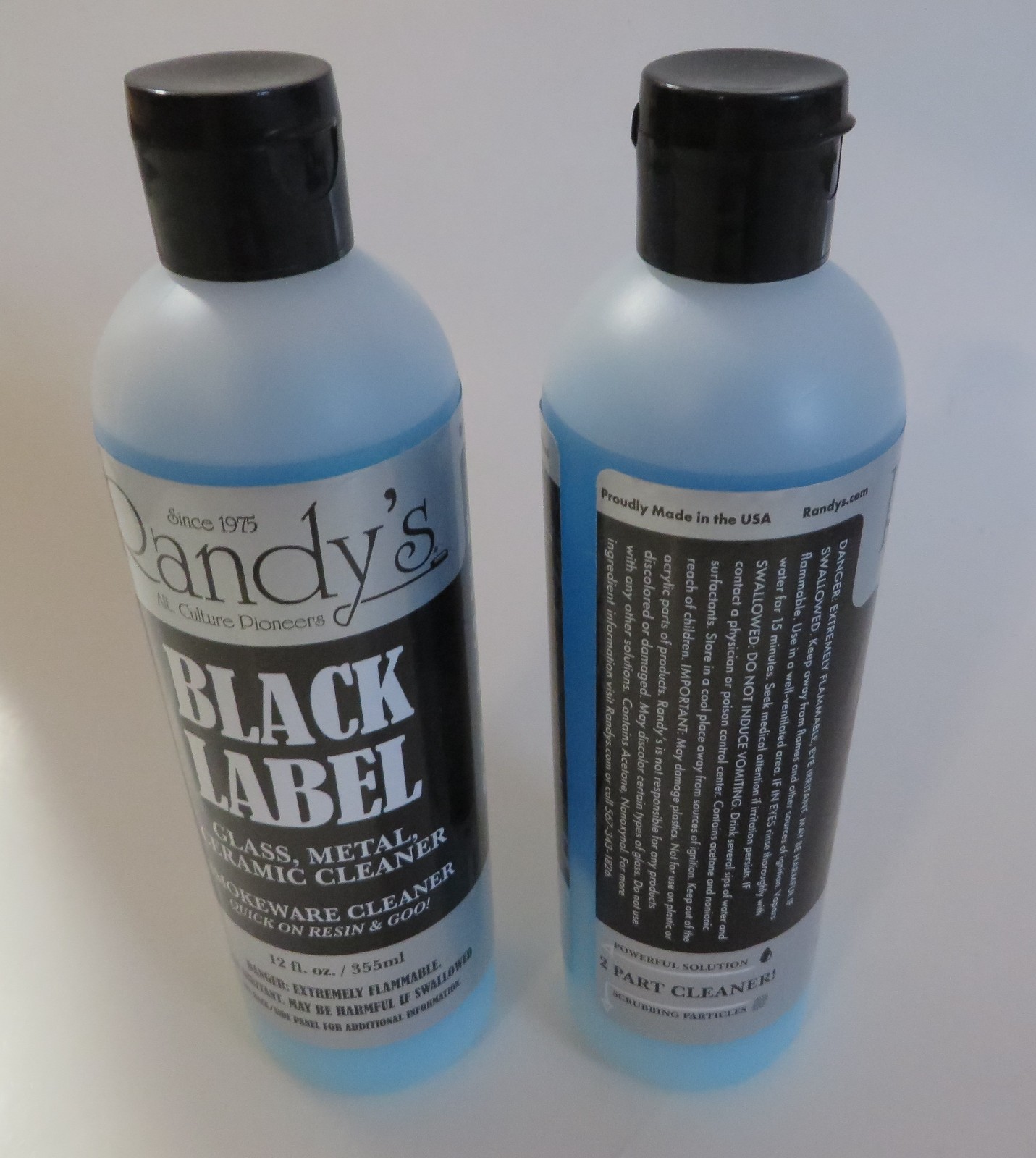 2 Pack Randy’s Black Label Glass Metal Ceramic Cleaner 12oz Bottle, Resin Remove