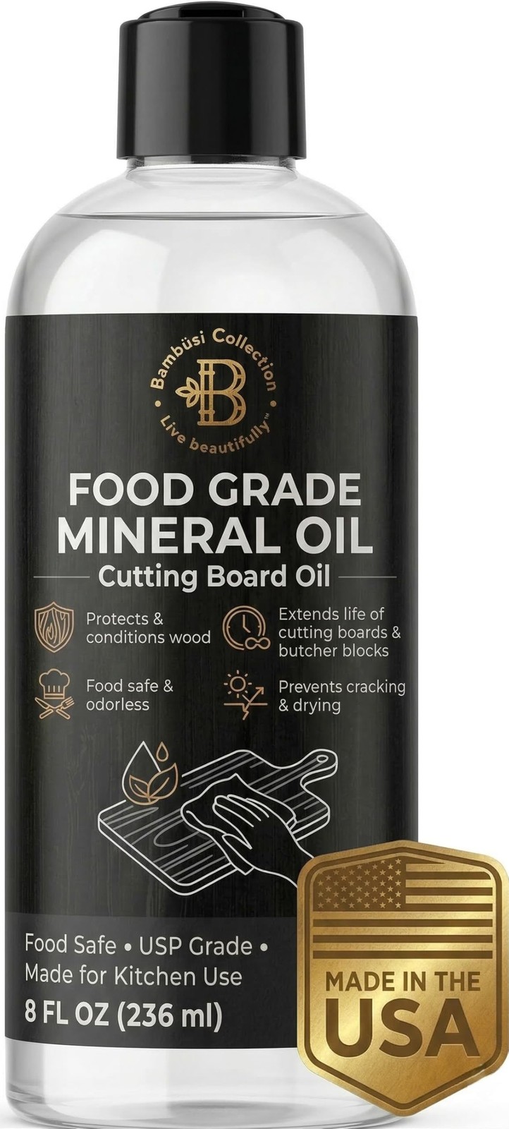 Mineral Oil for Wood Cutting Board – Food Grade Butcher Block Oil Conditioner, C