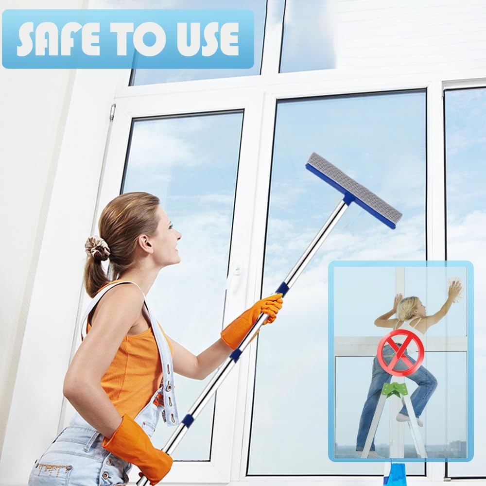72″ Window Squeegee for Window Cleaning – Long Handle Window Cleaner Tool