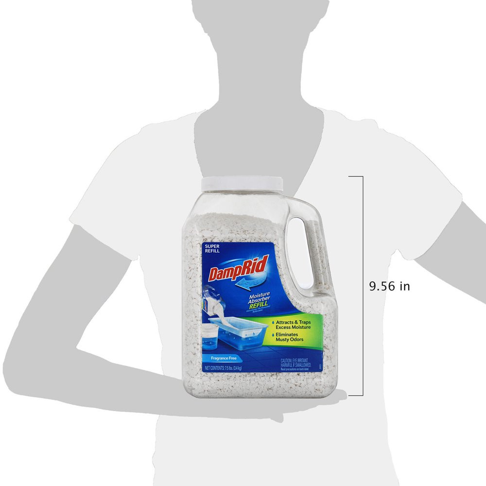 Mega Moisture Absorber Refill Fragrance Free Eliminates Odors DampRid 7.5 Lb