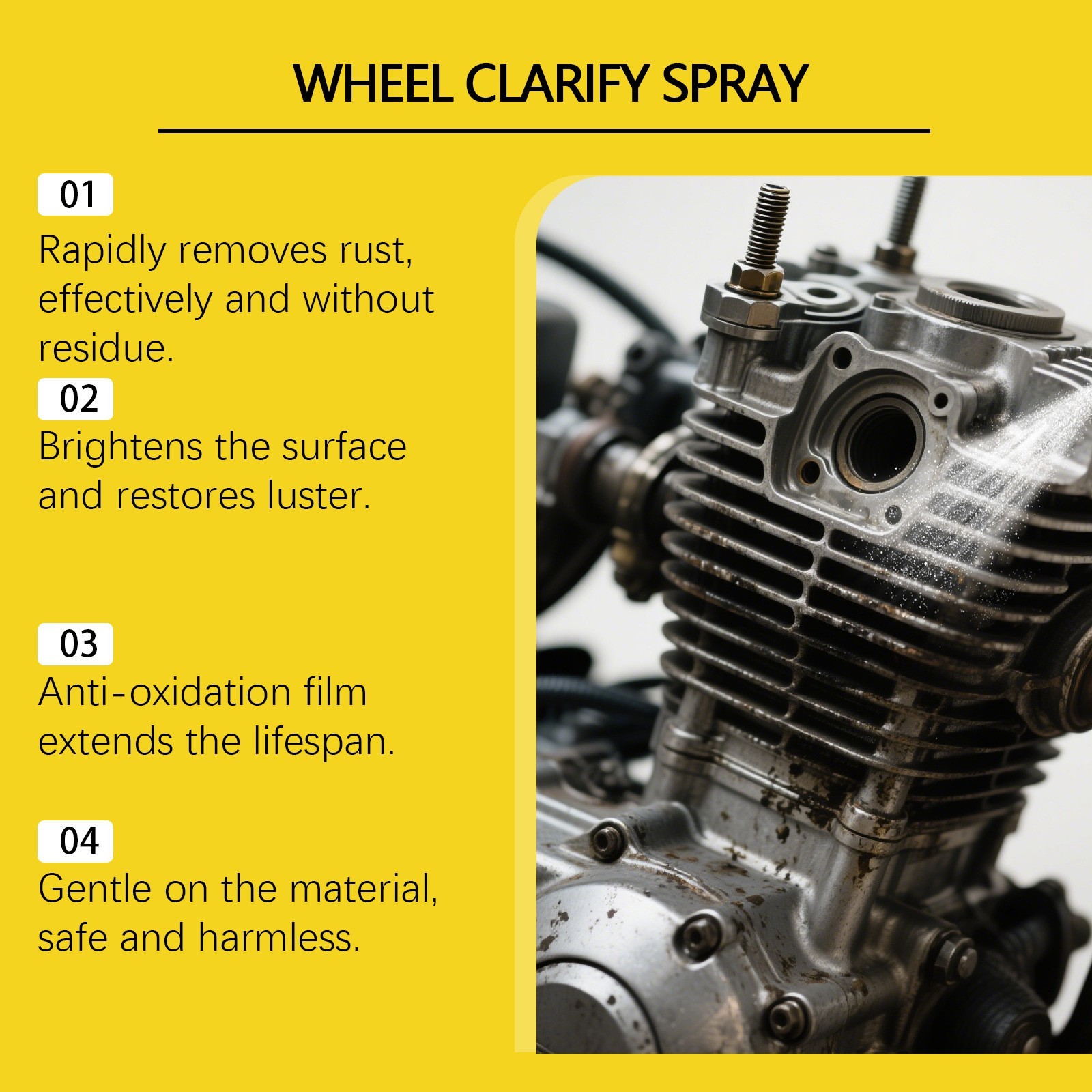 1-3Pcs Automotive Rust Remover Spray, Wheel Clarify,Anti-Rust Lubricant Spray US