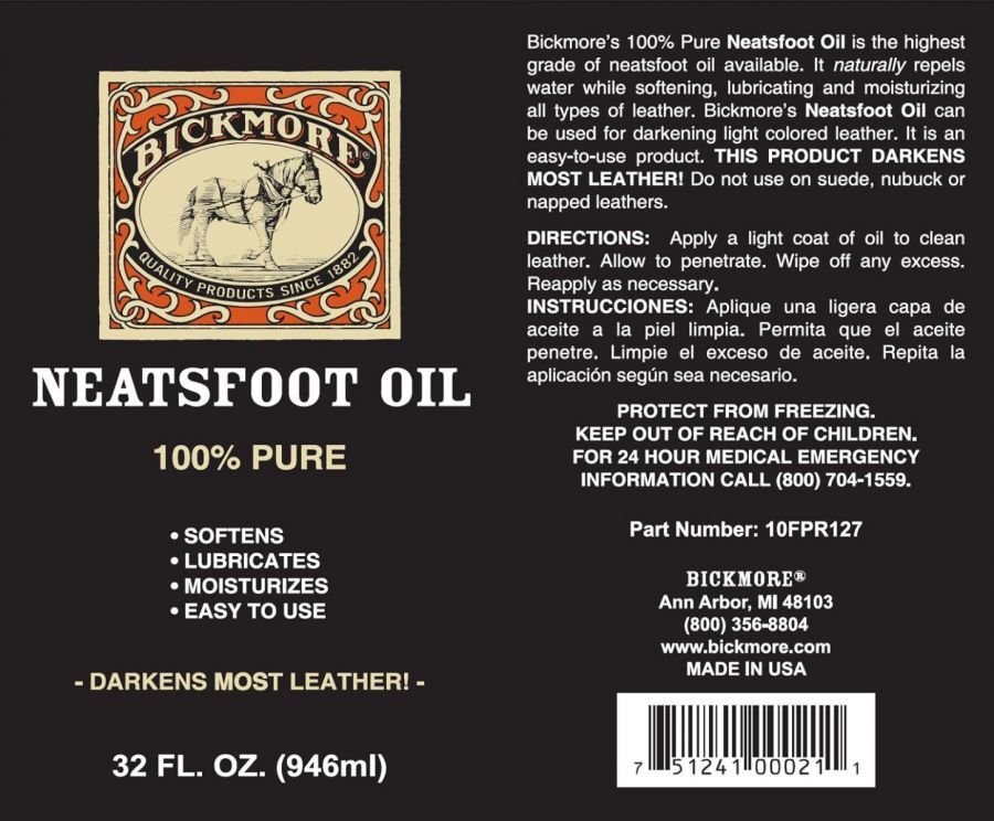 Bickmore 32 Ounce Neatsfoot Oil
