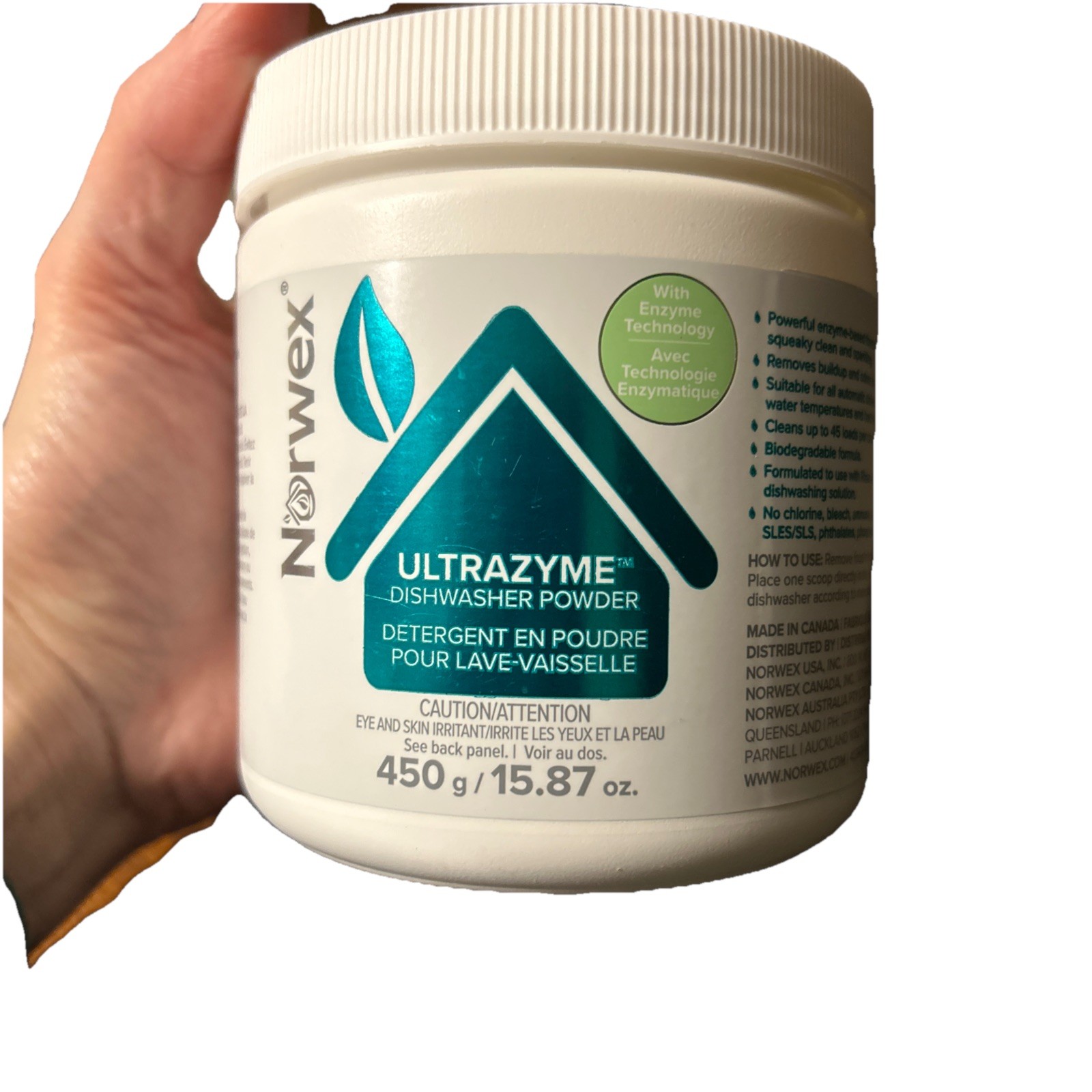 NEW SEALED NORWEX UltraZyme Dishwasher Powder Enzyme Dish Detergent 15.87 oz