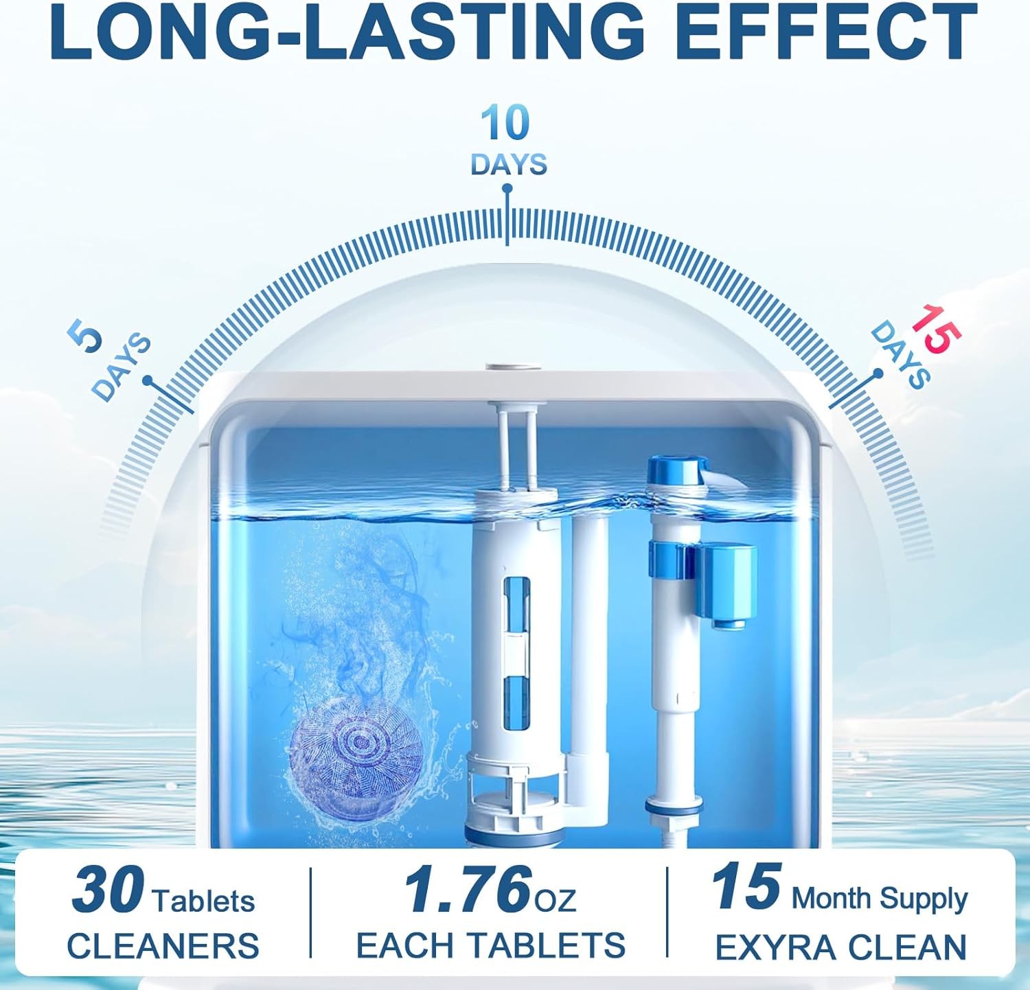 Automatic Toilet Bowl Cleaner Tablets, Bathroom Toilet Tank Cleaner – (30 Tabs).