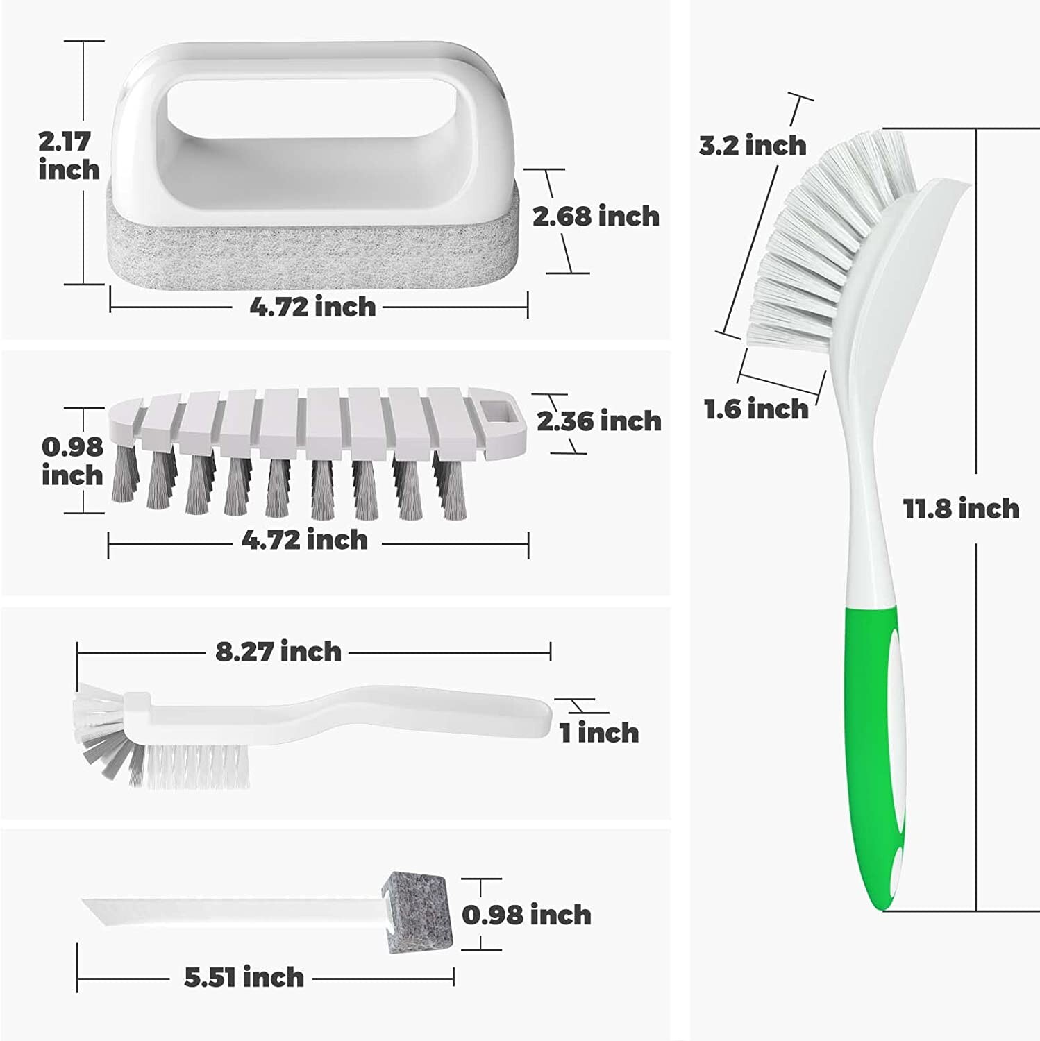 7 Pack Kitchen Cleaning Brush Set, Dish Brush for Cleaning, Kitchen Scrub Brush