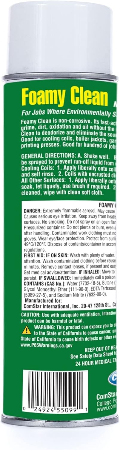 ComStar Foamy Clean 16 Oz No-Rinse Degreaser & Coil Cleaner Spray