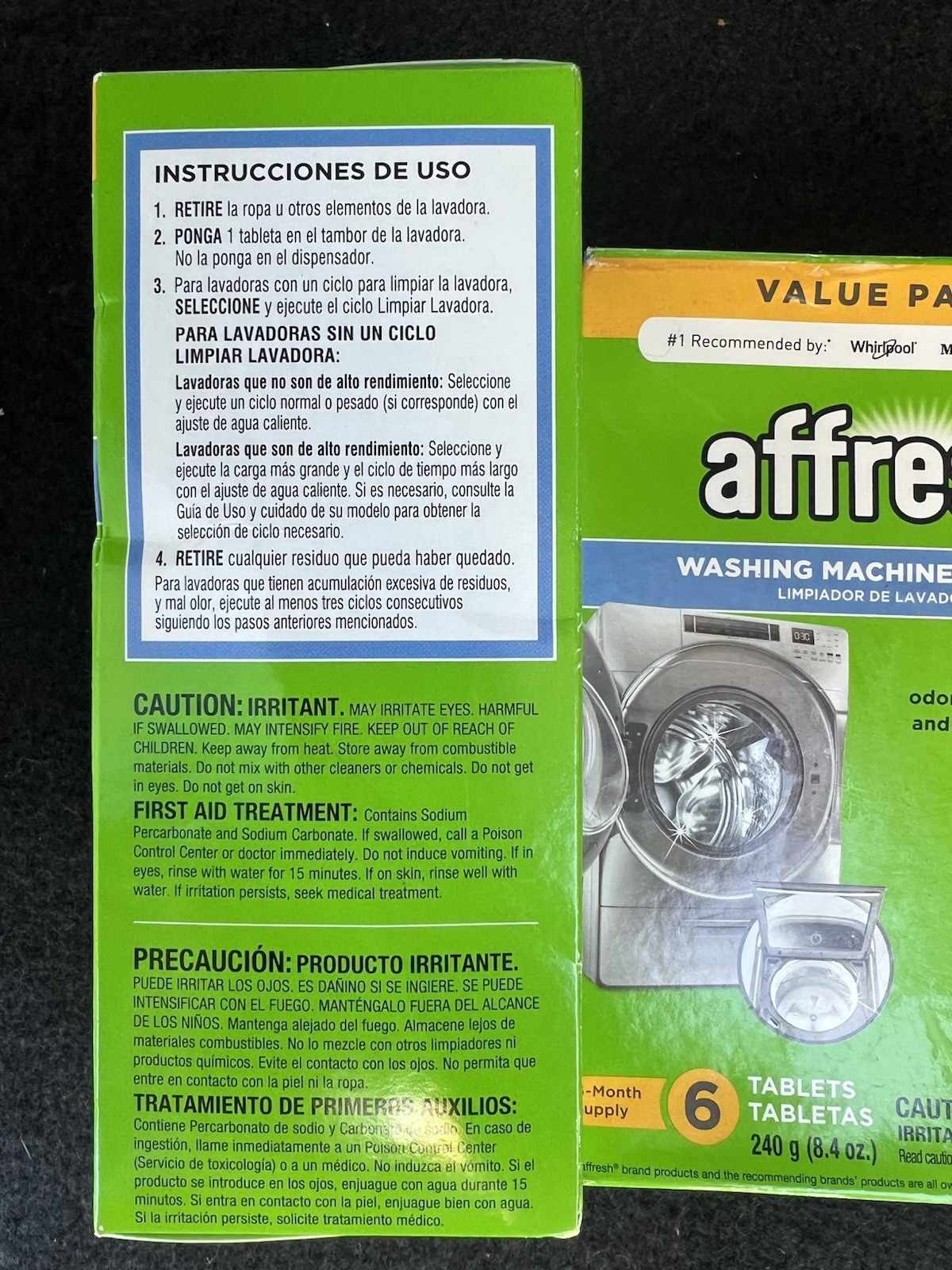 Affresh Washing Machine Cleaner, 12 Month Supply, two 6 tablet boxes