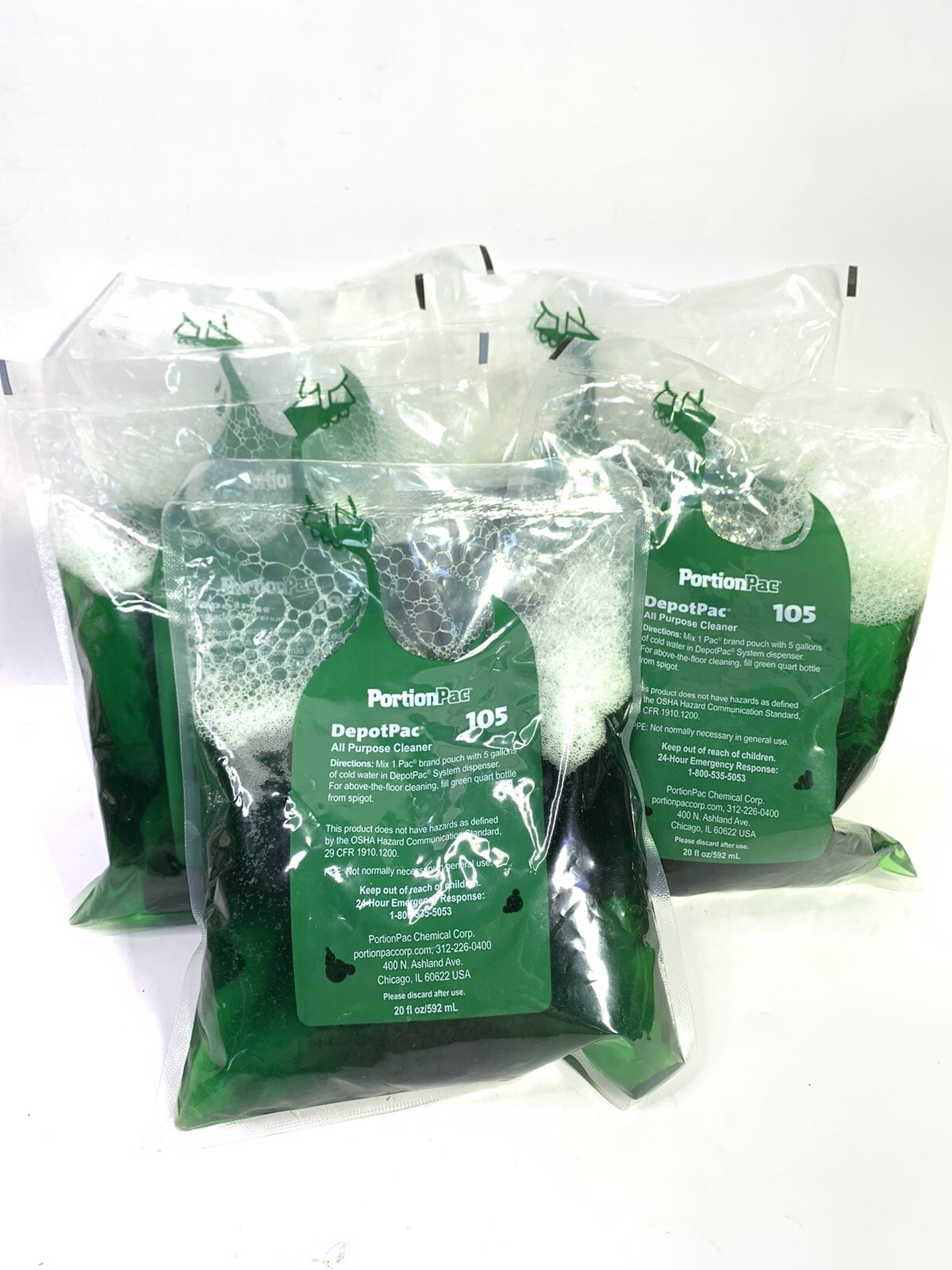 Qty-6 PortionPac DepotPac 105 All Purpose Cleaner Each Pouch Makes 5 Gallons
