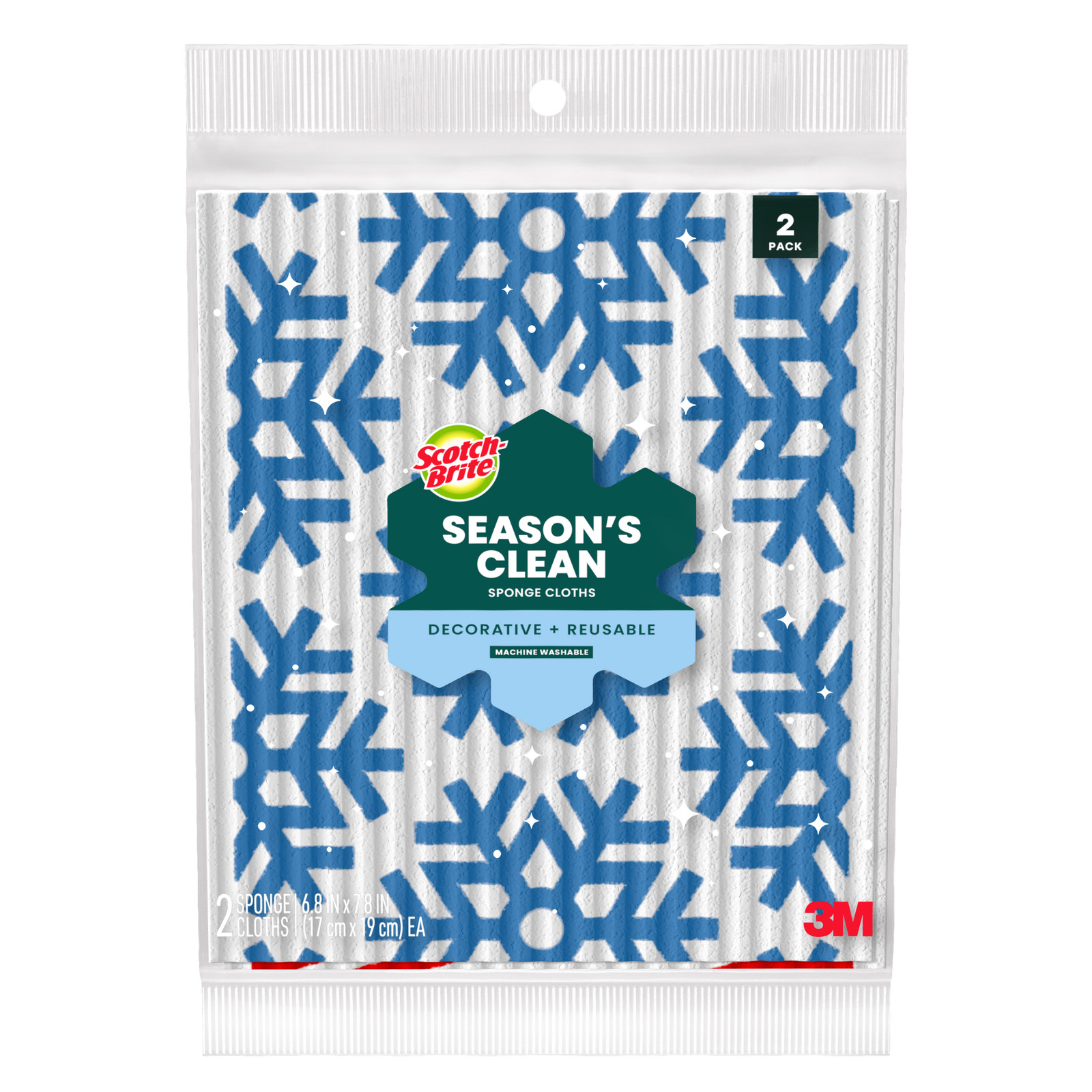 Scotch-Brite Season’s Clean Sponge Cloth: 7 in. x 8 in. (Multicolored) *2-pack