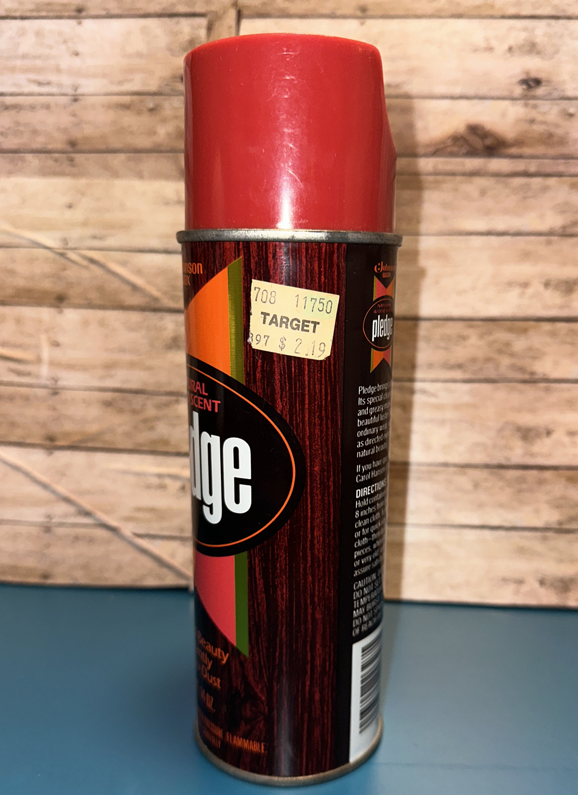 Johnson wax Pledge Furniture Wax Dust Clean Spray Can VTG 70s 1979 TV movie prop