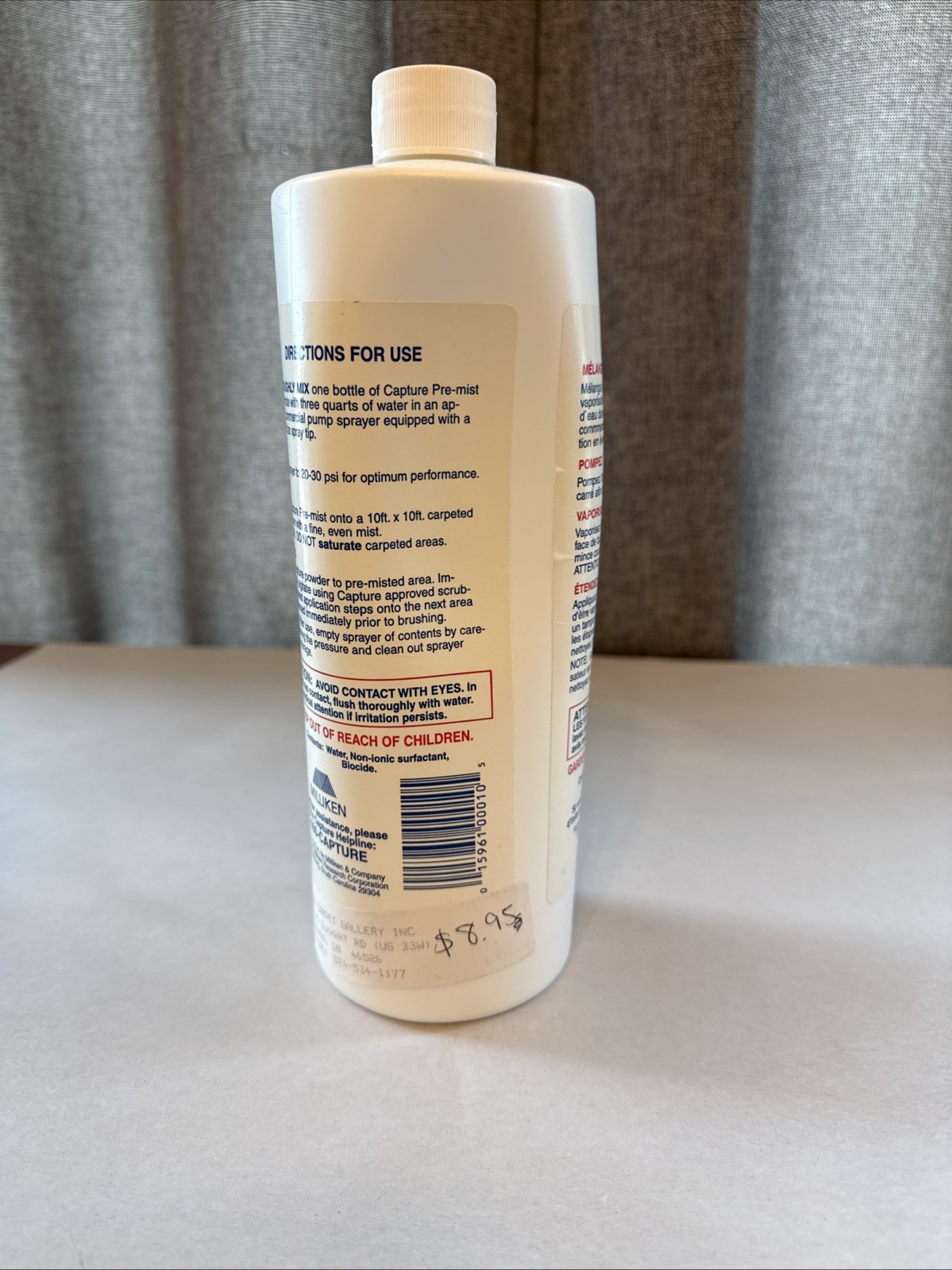 NEW Capture Pre-Mist Concentrate Carpet Cleaner Spray 1 quart 32 oz Pre-treat