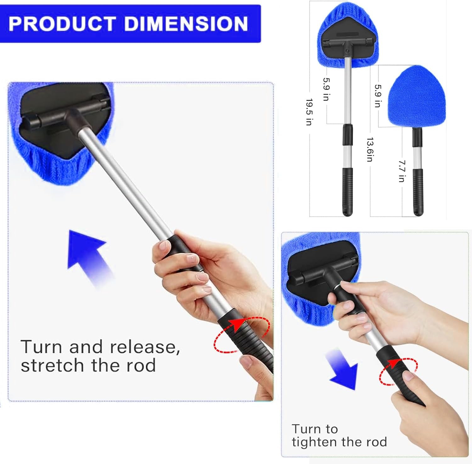 Windshield Cleaner, Car Windshield Cleaning Tool with 3 Reusable Color: Blue1