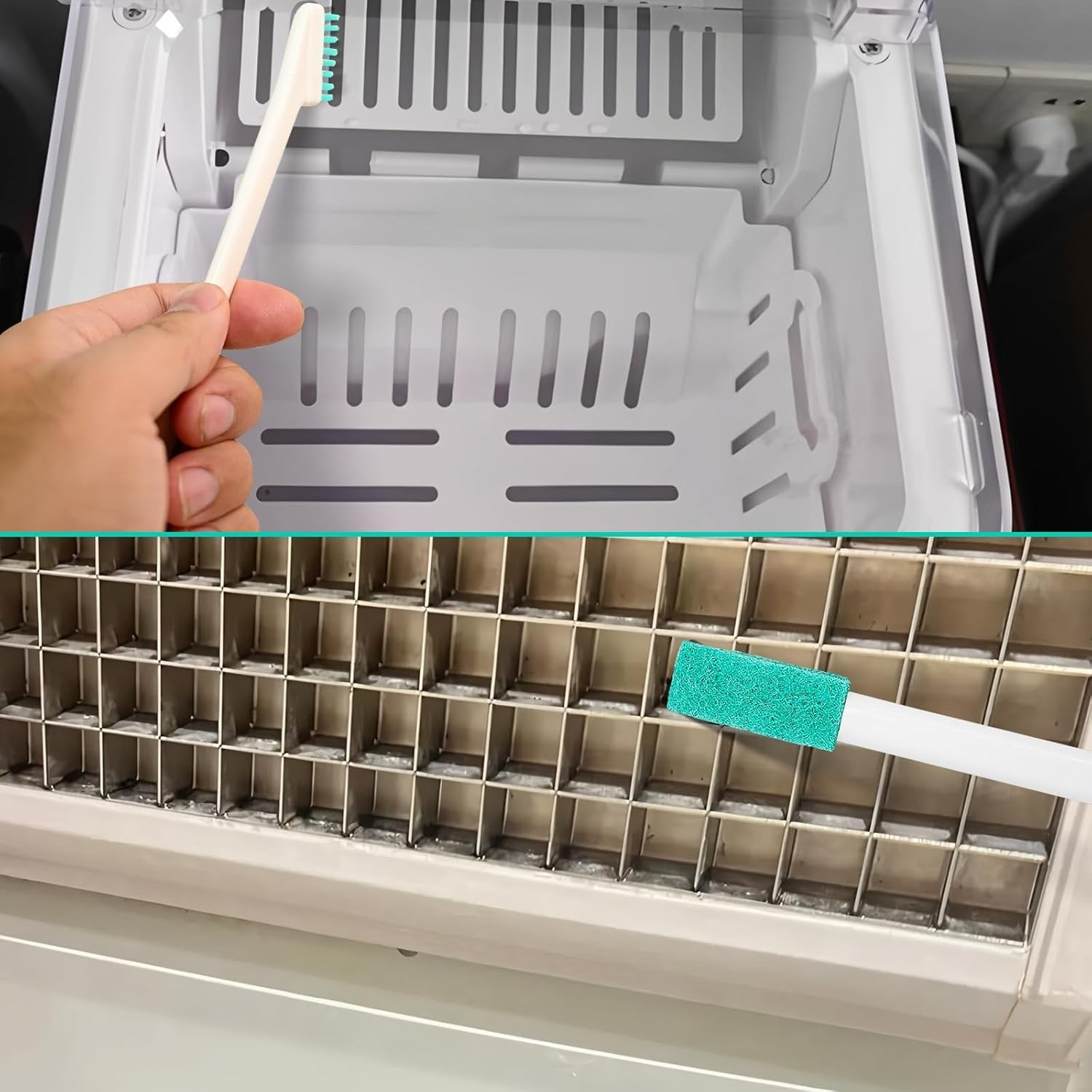 10Pcs Ice Maker Cleaning Brush Kit | 8 Pcs Crevice Cleaning Brush, 2 Pcs Drai…