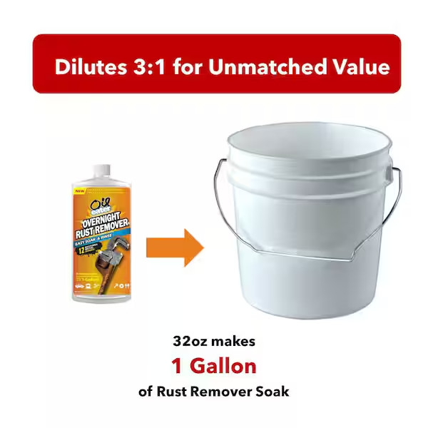 Rust Remover Soak Metal Cleaner Concentrate 32oz Makes 1Gal Tools Auto Safe