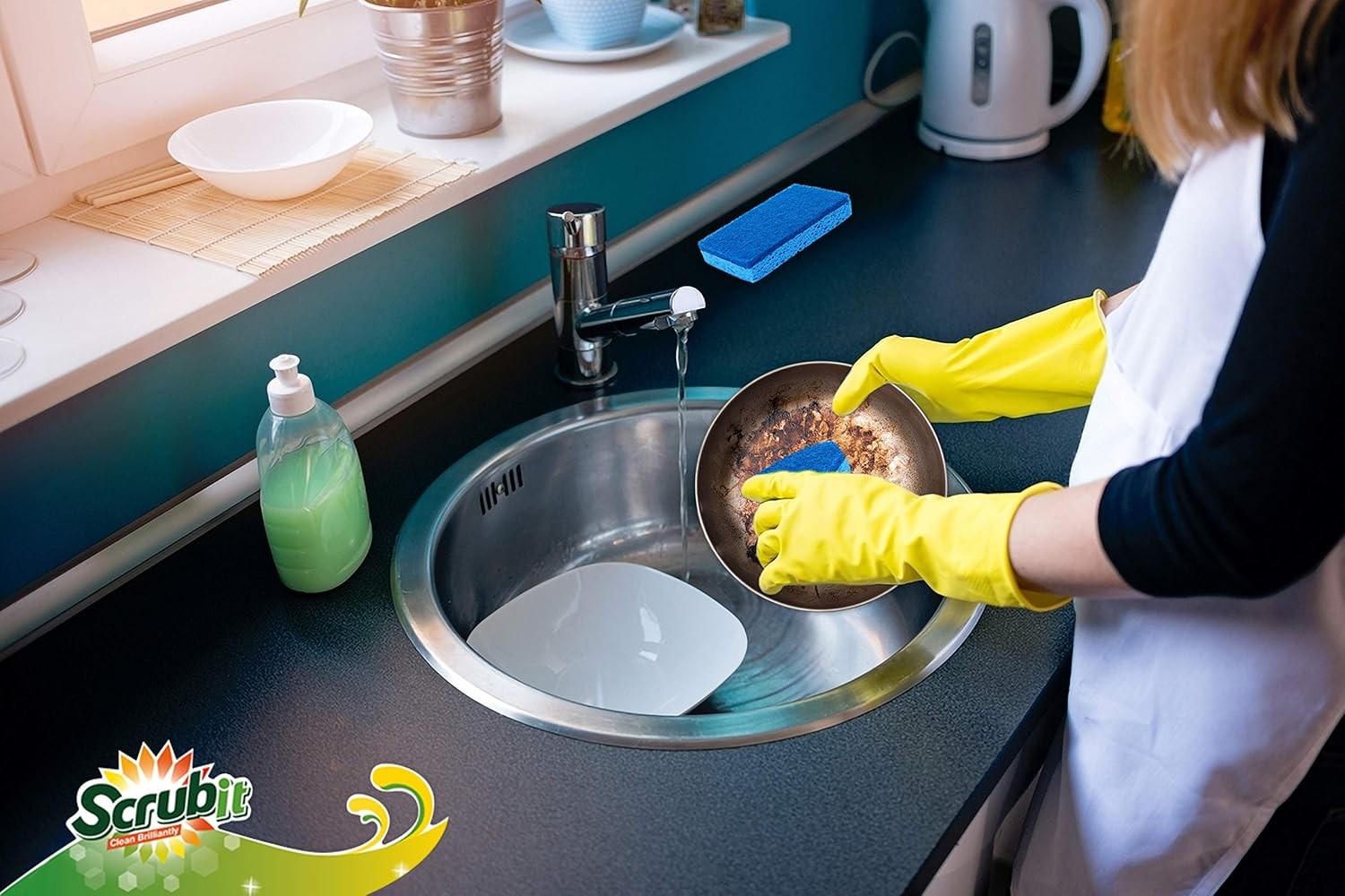 Scrubit Non-Scratch Cleaning Scrub Sponges- Scrubbing Dish Sponge Ideal for