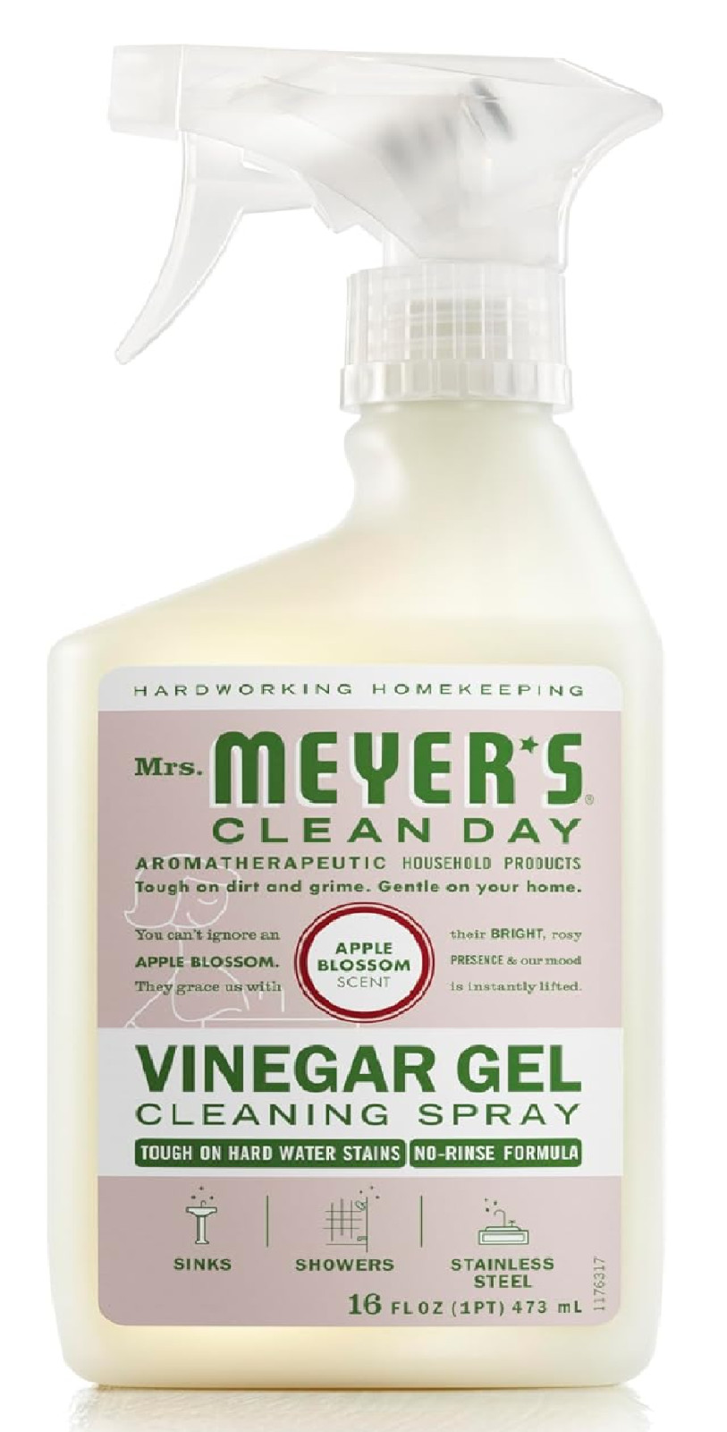 Mrs. Meyer’s Clean Day Vinegar Gel Cleaning Spray, Apple Blossom, 16 Fl Oz