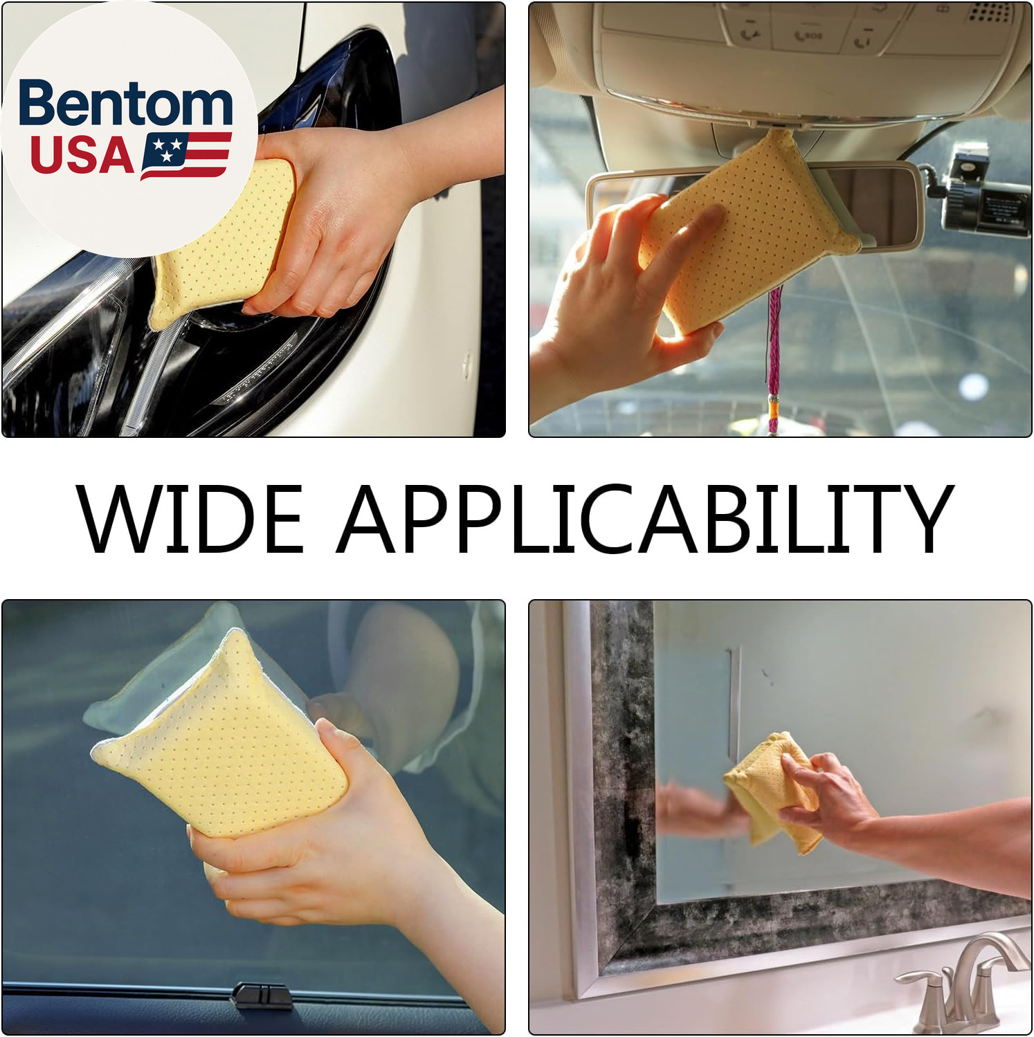 Windshield Cleaning Sponge Block, Double-Sided Microporous Defogger for Car Wind
