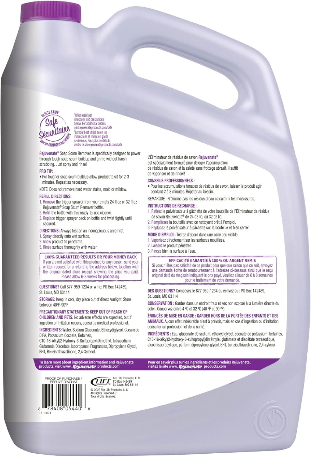 Soap Scum Remover Refill Easily Dissolves Soap Scum without Scrubbing, 1 Gallon
