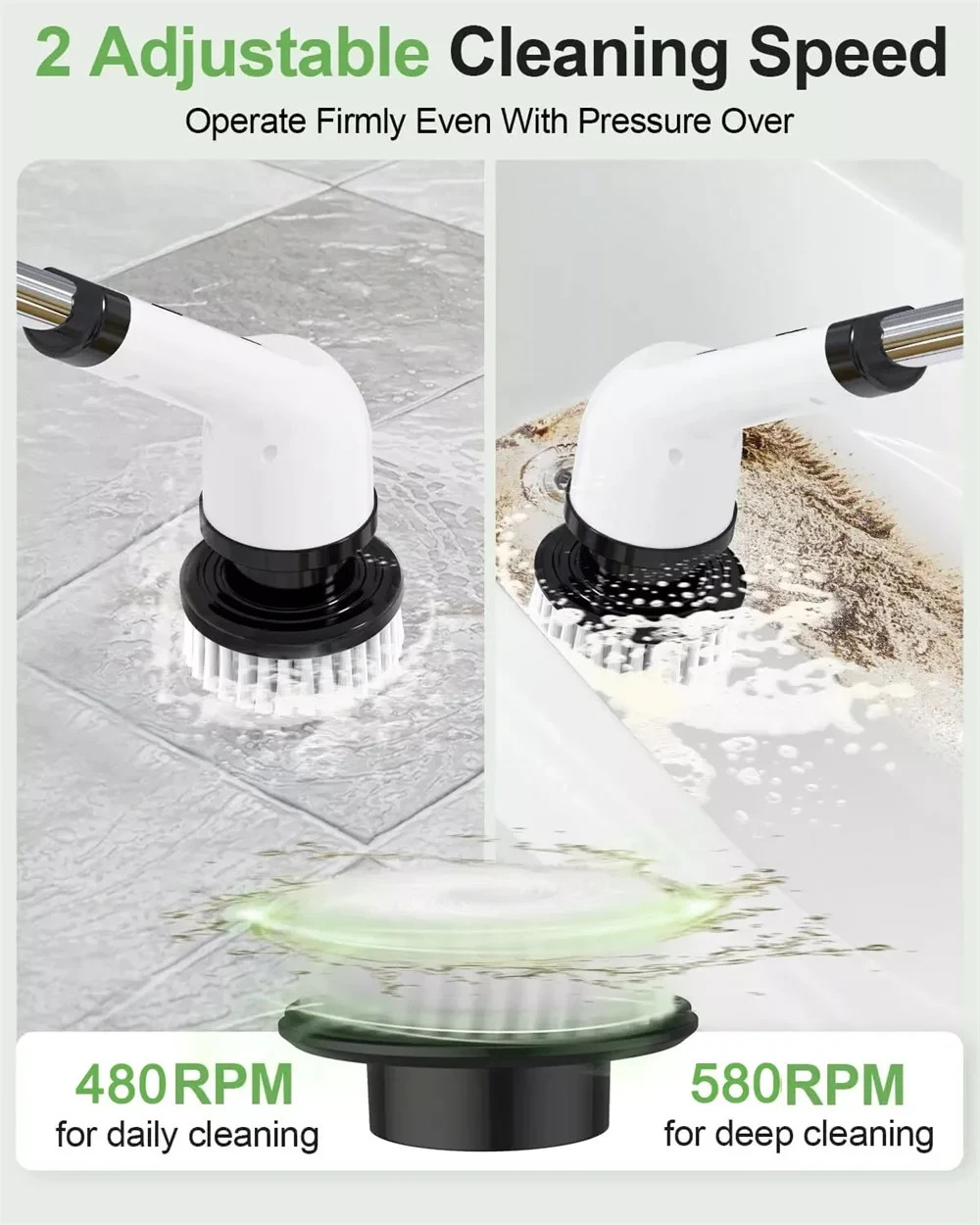 9 in 1 Electric Spin Scrubber Handheld Cleaning Brush Electric Scrubber Power