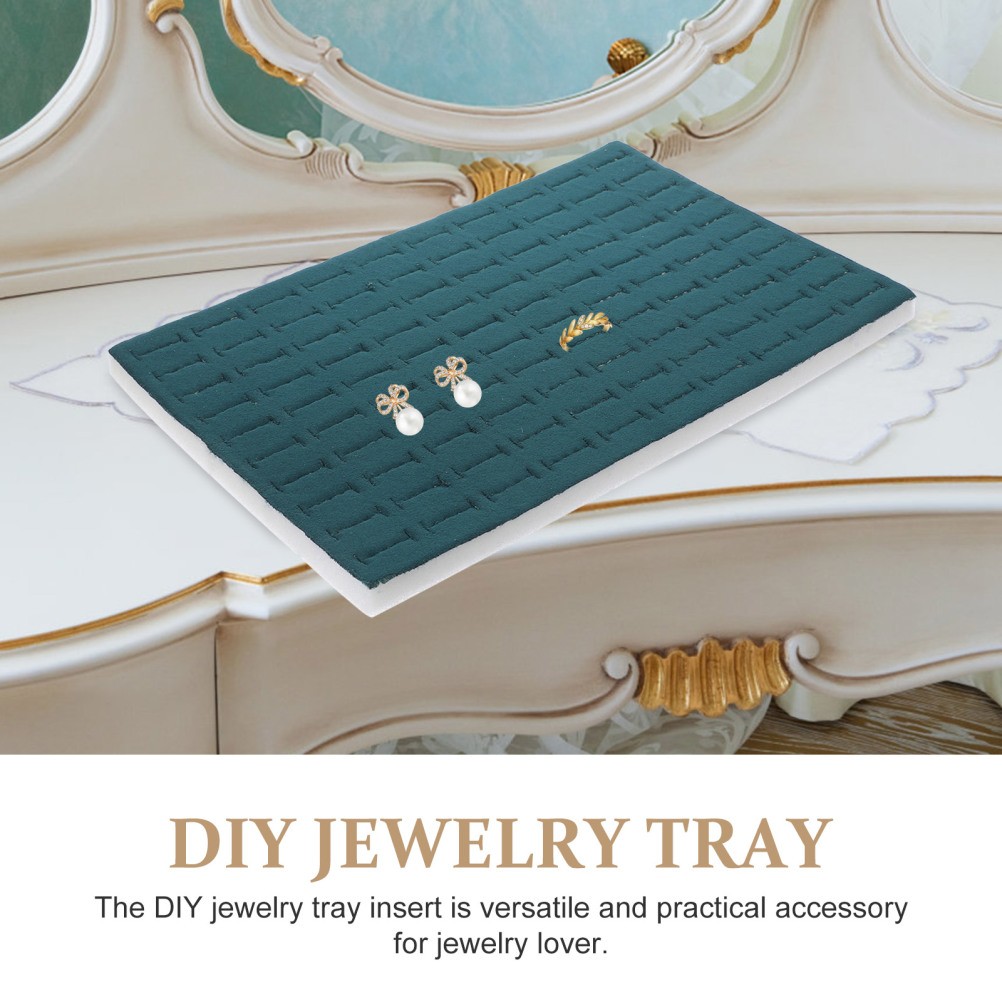 2 Pcs Jewelry Sponge Pad Rings Tray Holder Showcase Drawer Inserts