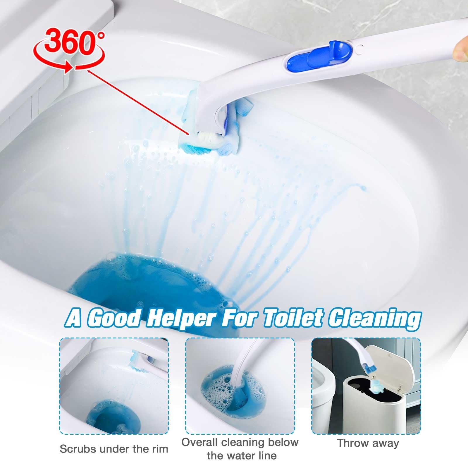 Cleaner Refill Pads 72ct Disposable Scrubber Refill Fresh Bowl Pads for Bathr…