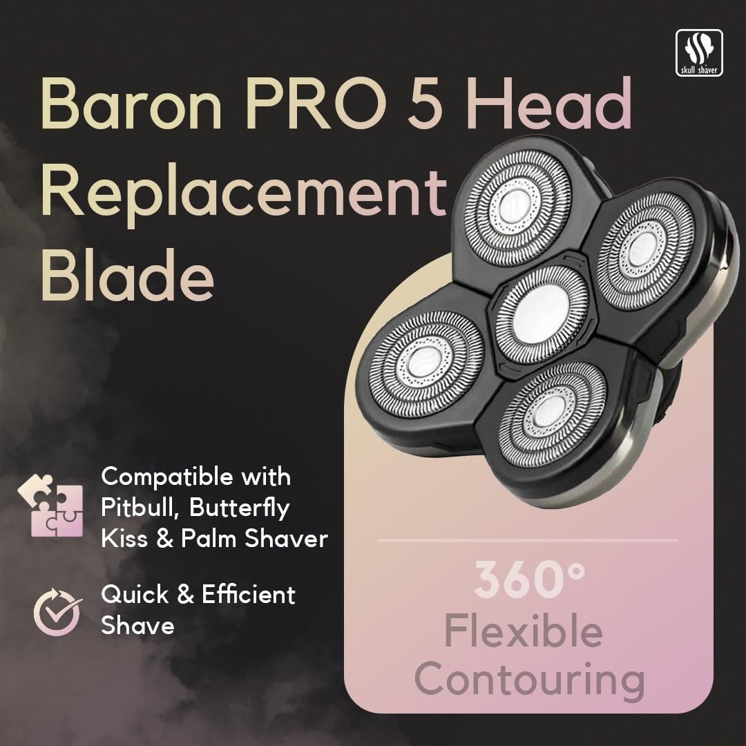 Skull Shaver Baron Replacement Shaver Head Blade – Smooth Close Shave – Wet &