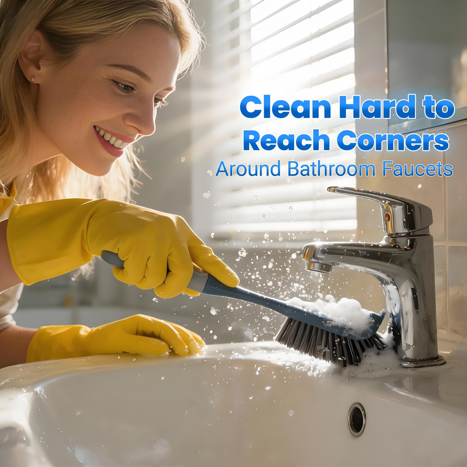 3 Pack Hard Bristle Scrub Brush Set, Cleaning Brush Designed for Cleaning Shower