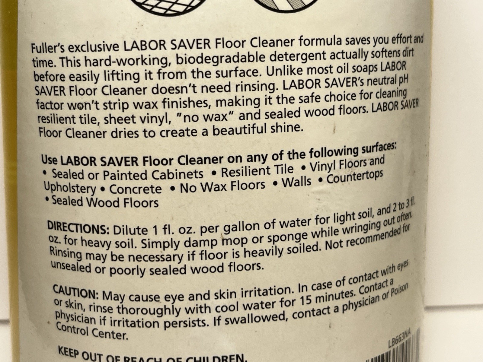 Fuller Brush Company Labor Saver Floor Cleaner No Rinse Lemon Fresh Scent