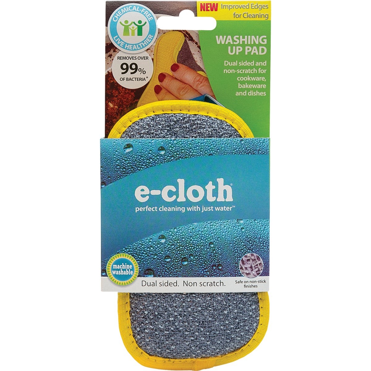 E-Cloth 3.25 In. x 6 In. Washing Up Cleansing Pad 10626Y Polyester,Microfiber