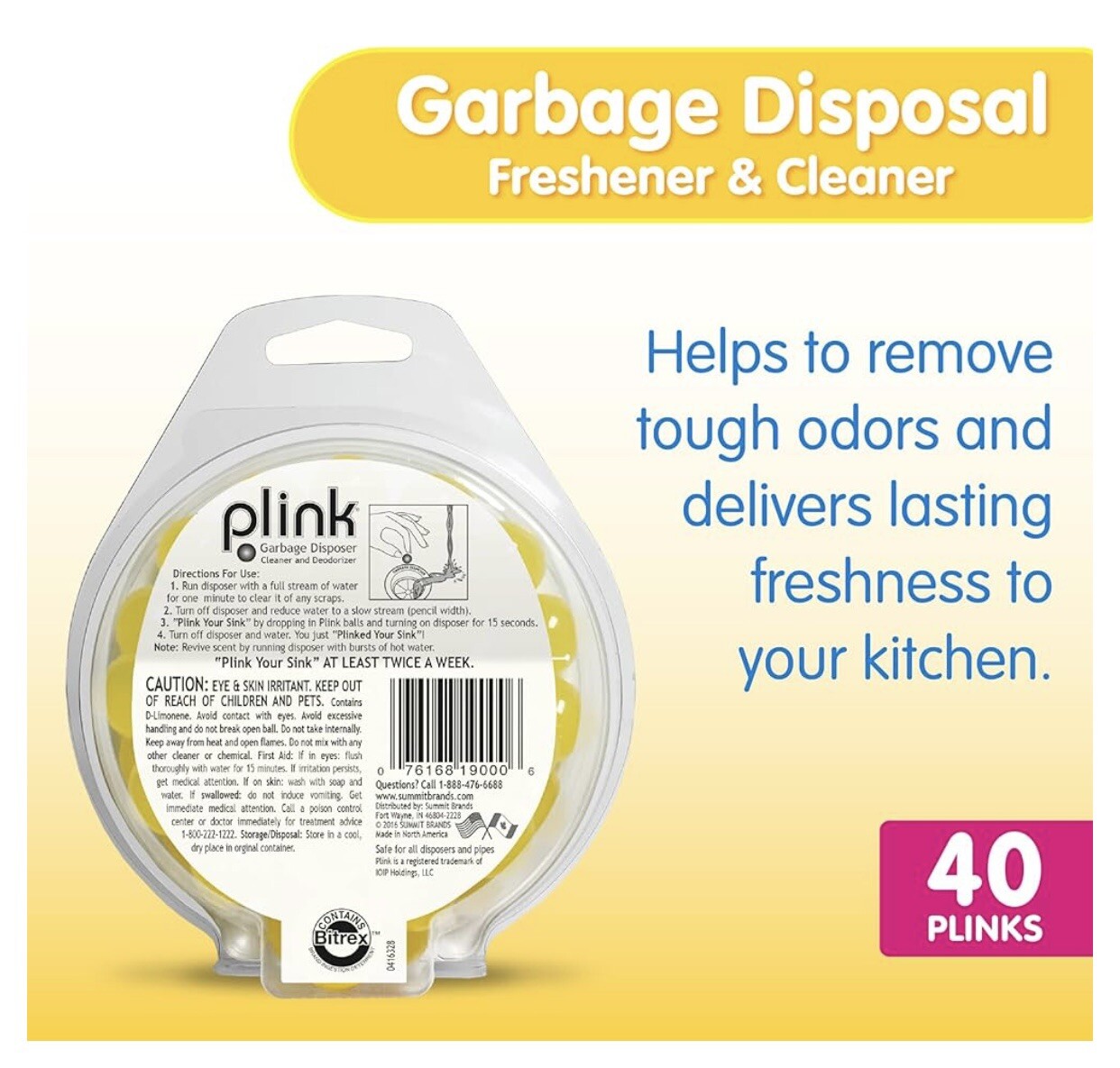 Plink Garbage Disposer Freshener and Cleaner Sink Disposal Odor Eliminator 80ct