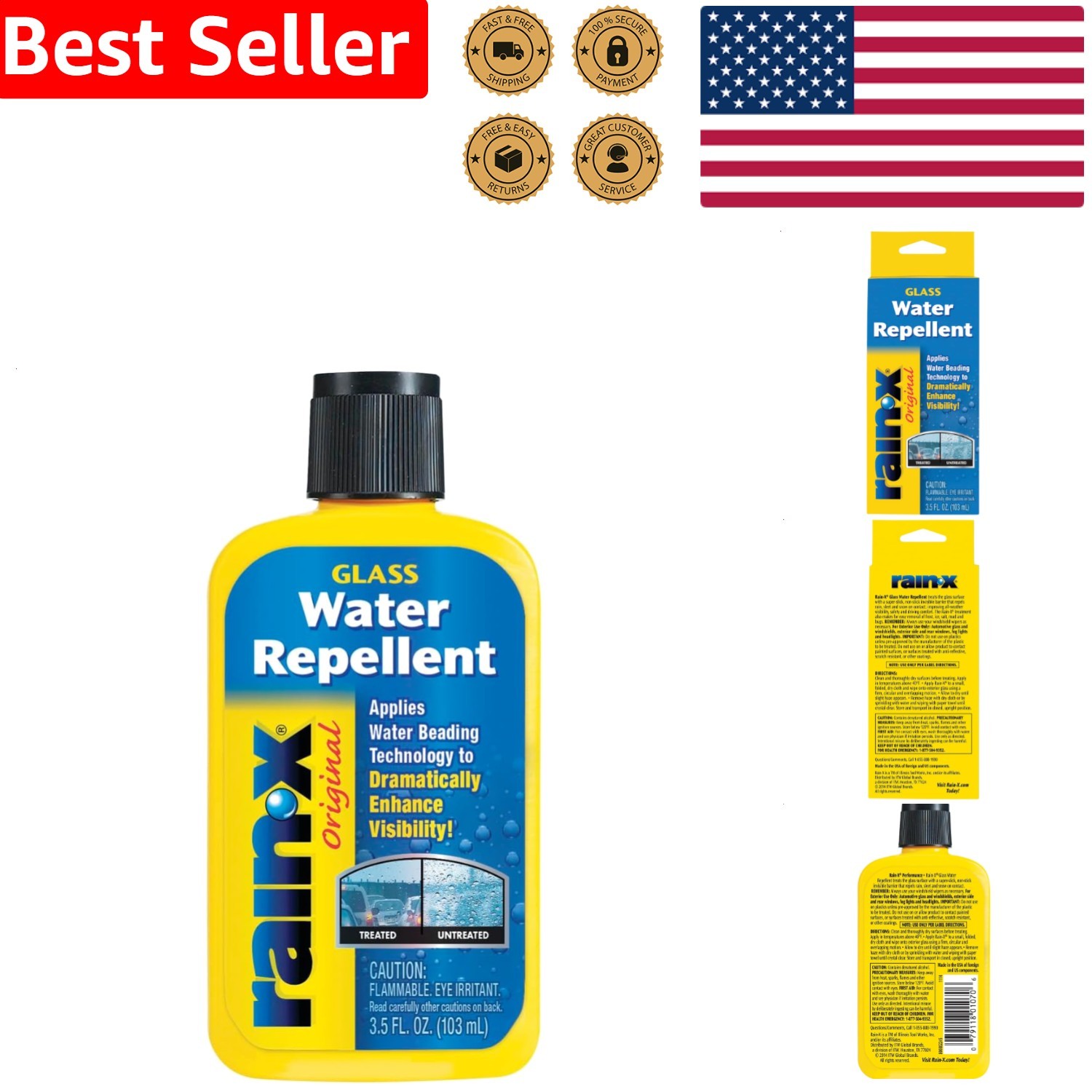 3.5 Oz Windshield Treatment Glass Cleaner Unscented Invisible Coating