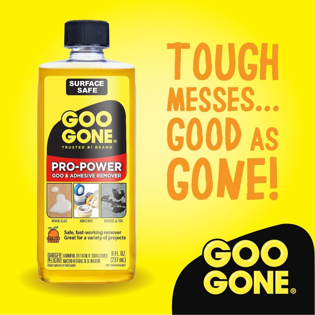 2 Pack Goo Gone Pro Power Goo And Adhesive Remover, 8 fl oz x 2 extra strength