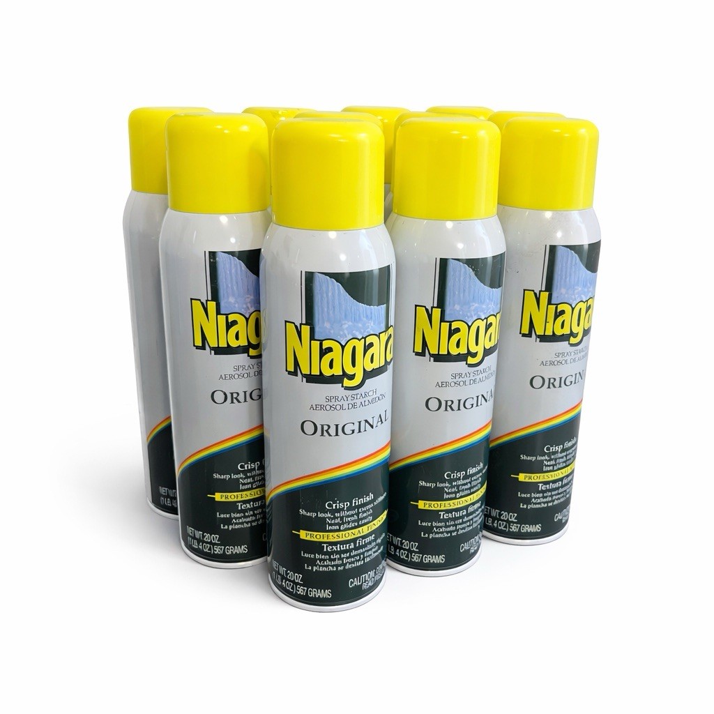 Lot of 11 Niagara Original Spray Starch Aerosol 20oz Crisp Finish Ironing Bulk