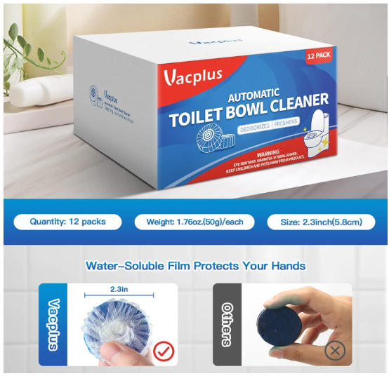 Vacplus Automatic Toilet Bowl Cleaner Tablets Bathroom Toilet Tank Cleaner NEW!.
