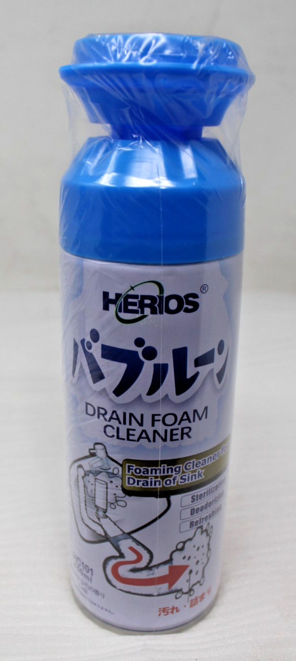 BRAND NEW Foaming Drain Cleaner HERIOS Sink Pipe Odor Removal Cleaning Foam