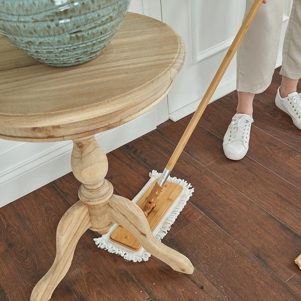 Harper Microfiber Flat Mop Bamboo Handle Hanging Loop Refill Pad 12.8 in. Wide