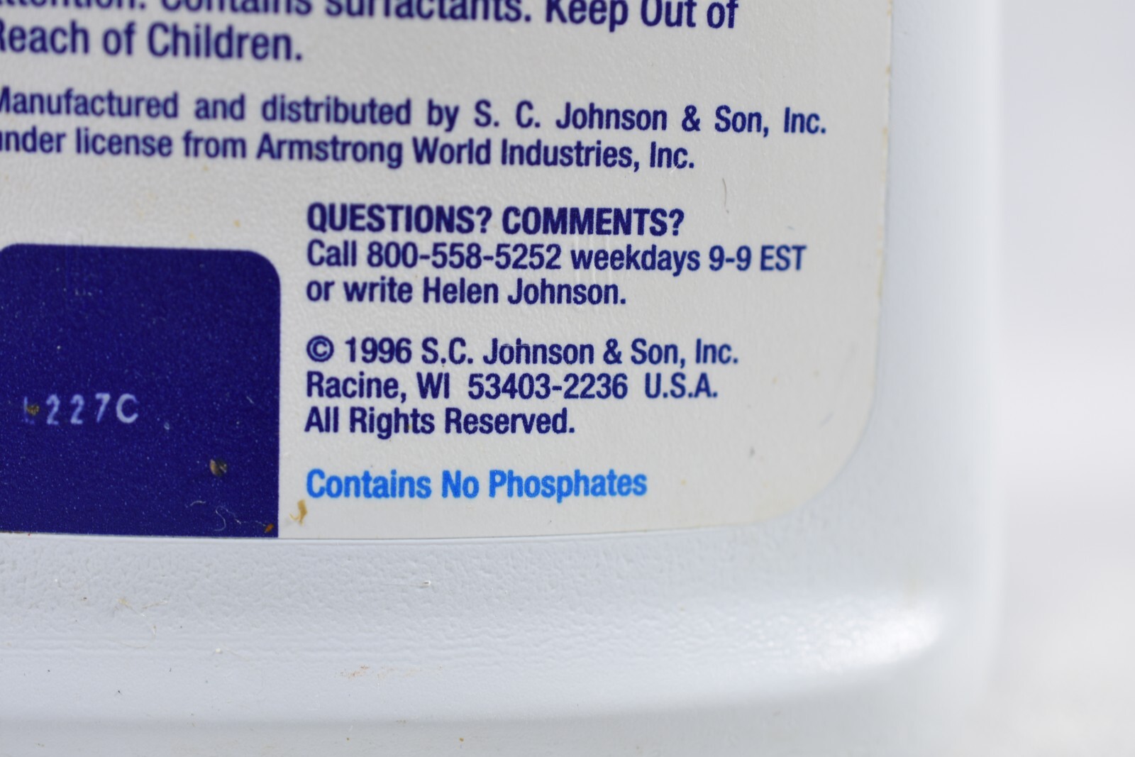 Armstrong Concentrated Floor Cleaner No Residue SC Johnson 32 Fl Oz NOS