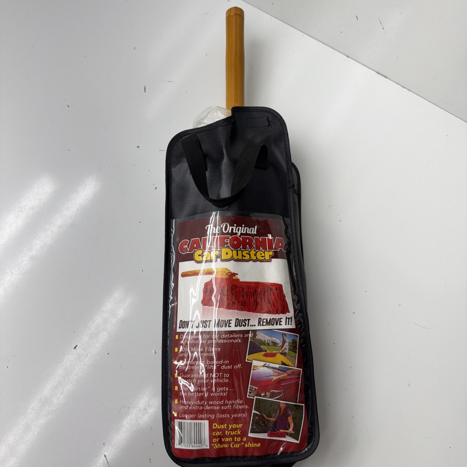 62442 Standard Car Duster with Wooden Handle,Red